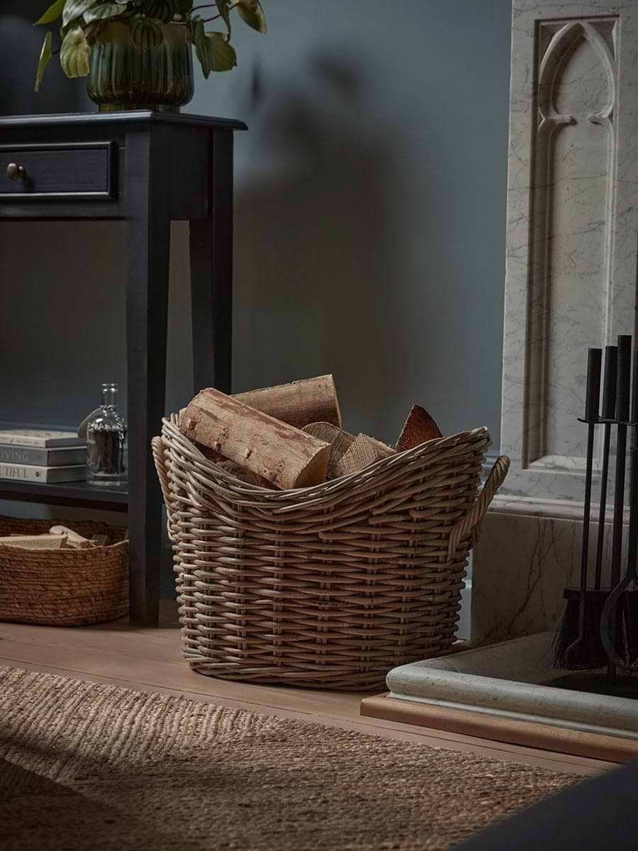 Curved Wicker Log Basket