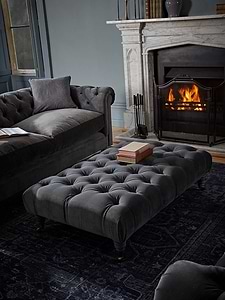 Buttoned Coffee Table Ottoman