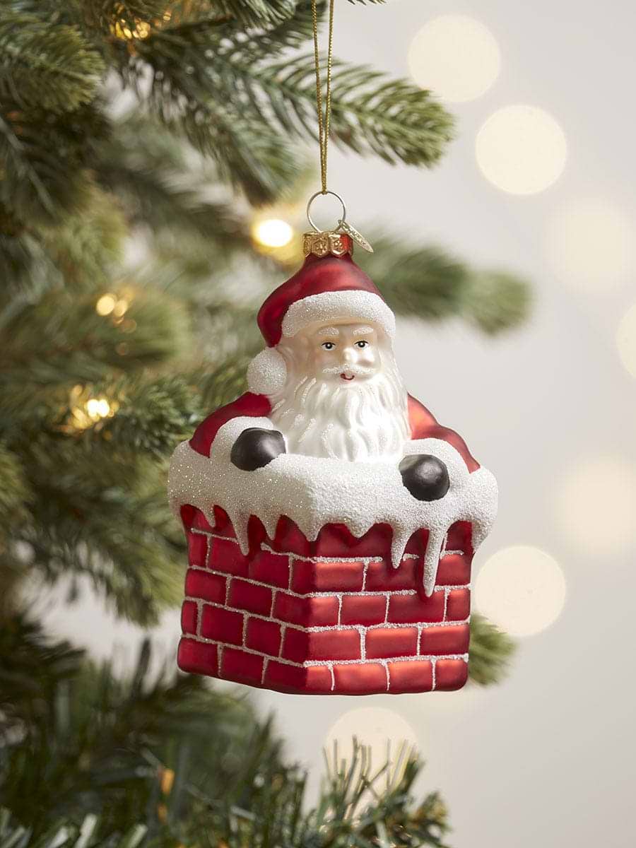 Retro Santa Glass Bauble