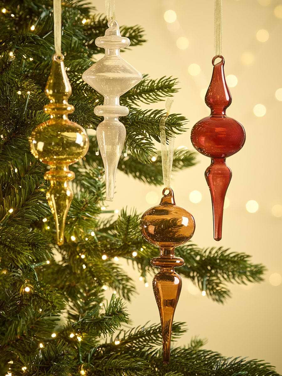 Four Finial Glass Baubles