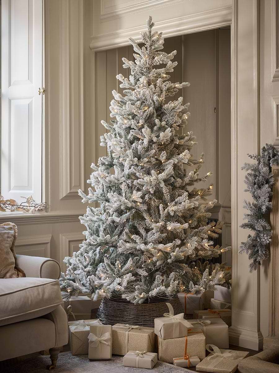 Snowy Alberta Pine Pre-Lit Christmas Tree - 7ft