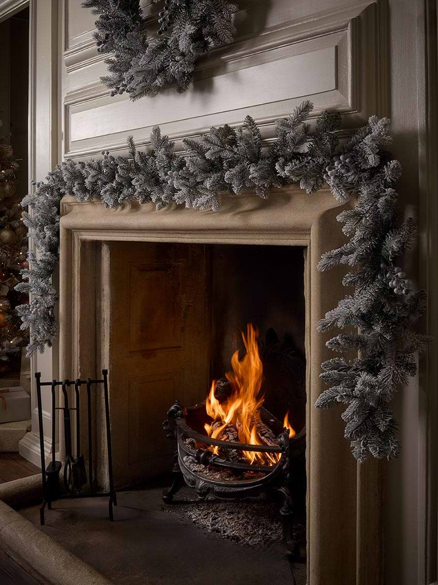 Snowy Faux Juniper & Pine Garland