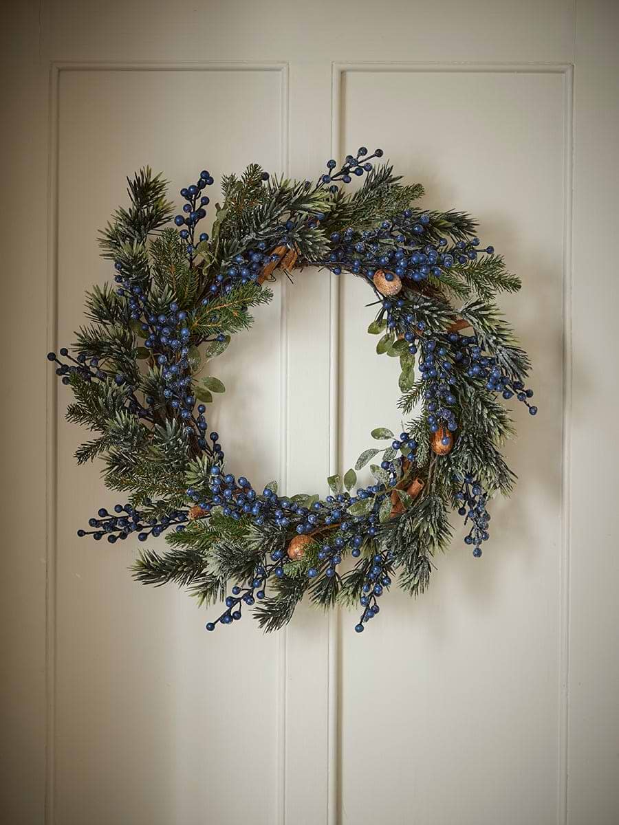 Frosted Faux Juniper & Spice Wreath