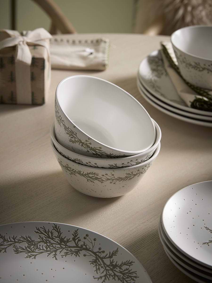 Four Speckled Christmas Bowls