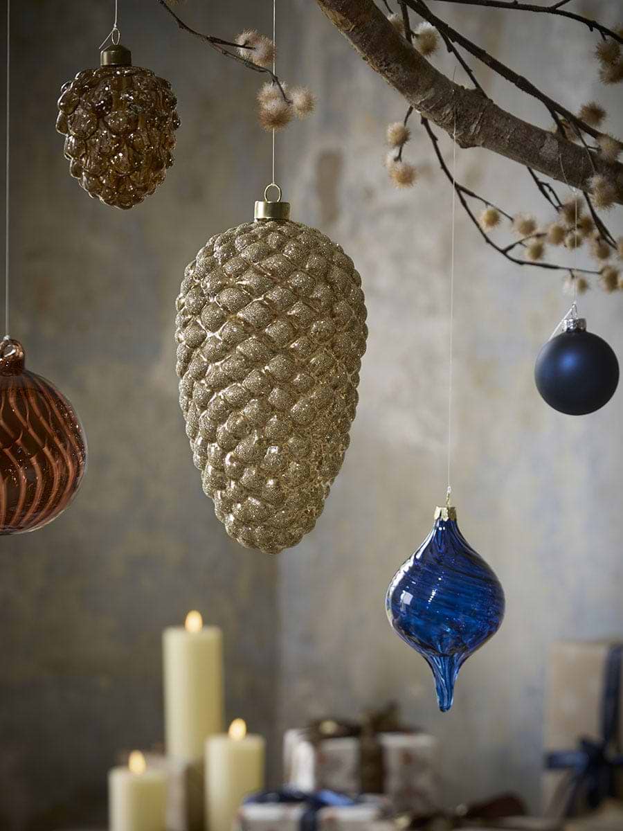 Oversized Hanging Glass Pinecone