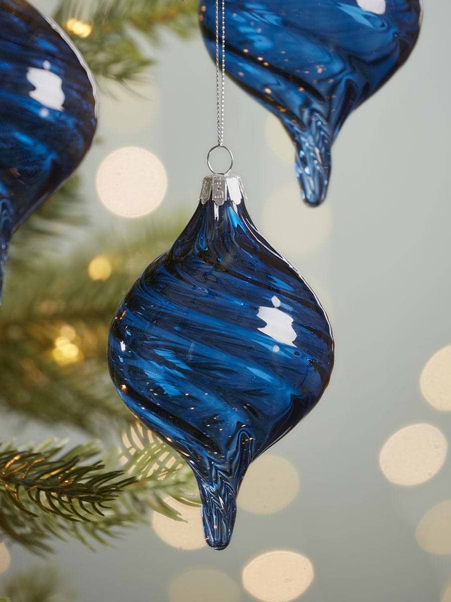 Four Swirl Glass Drops - Midnight