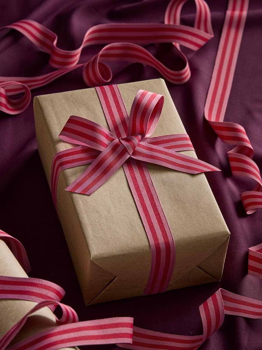 Striped Grosgrain Ribbon - Mauve Mix 15m