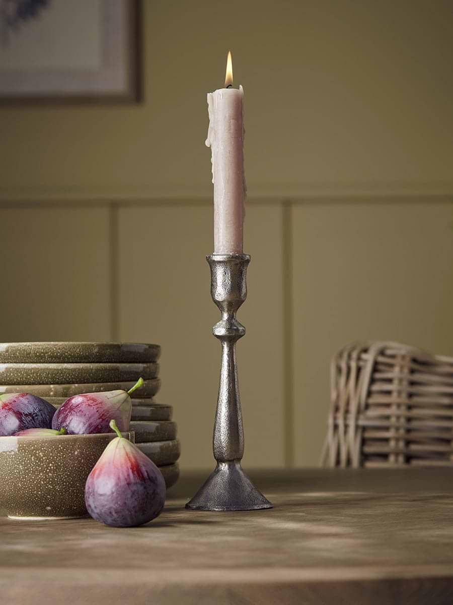 Textured Iron Dinner Candle Holder