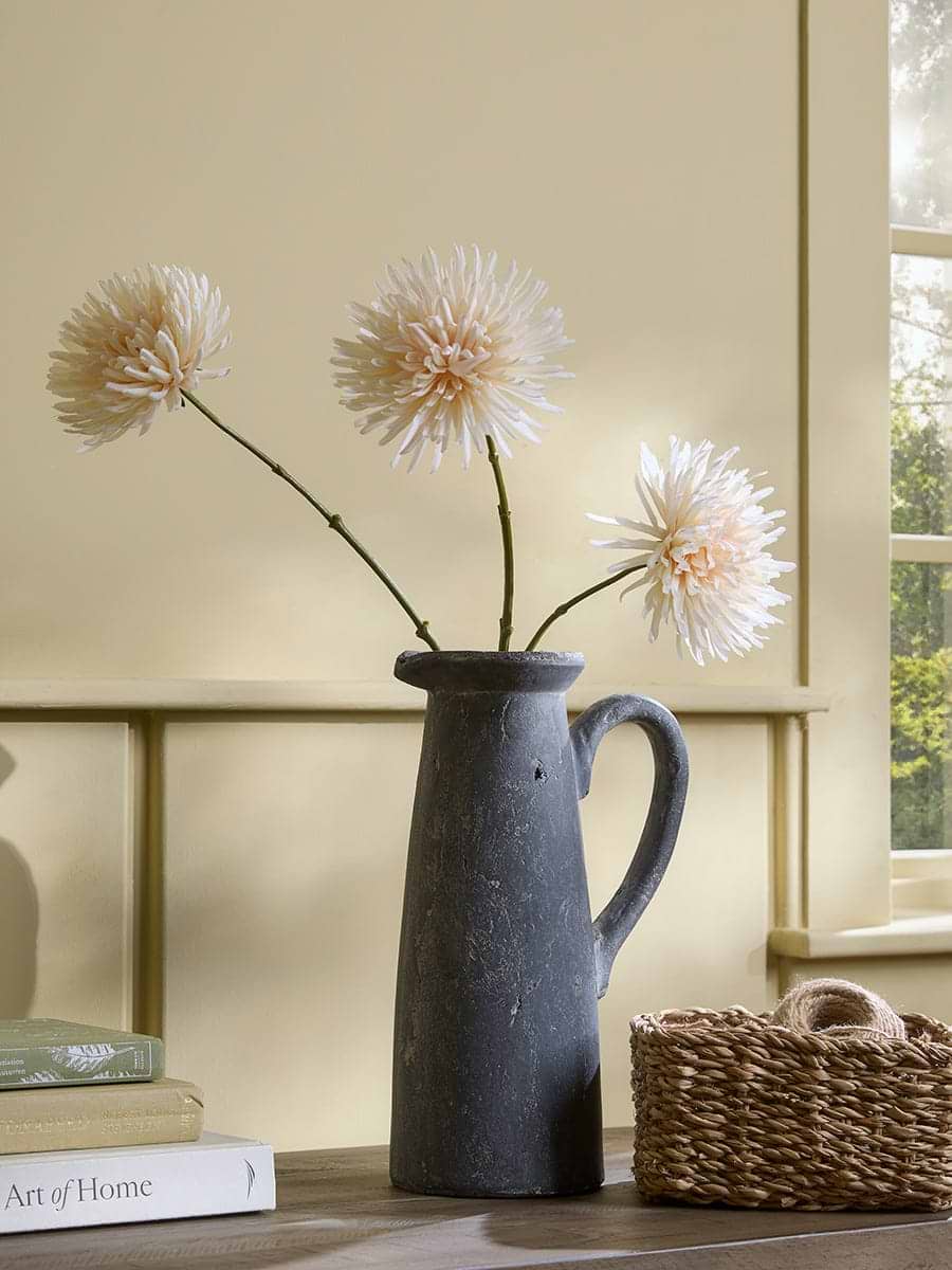Three Faux Chrysanthemum Stems - Cream