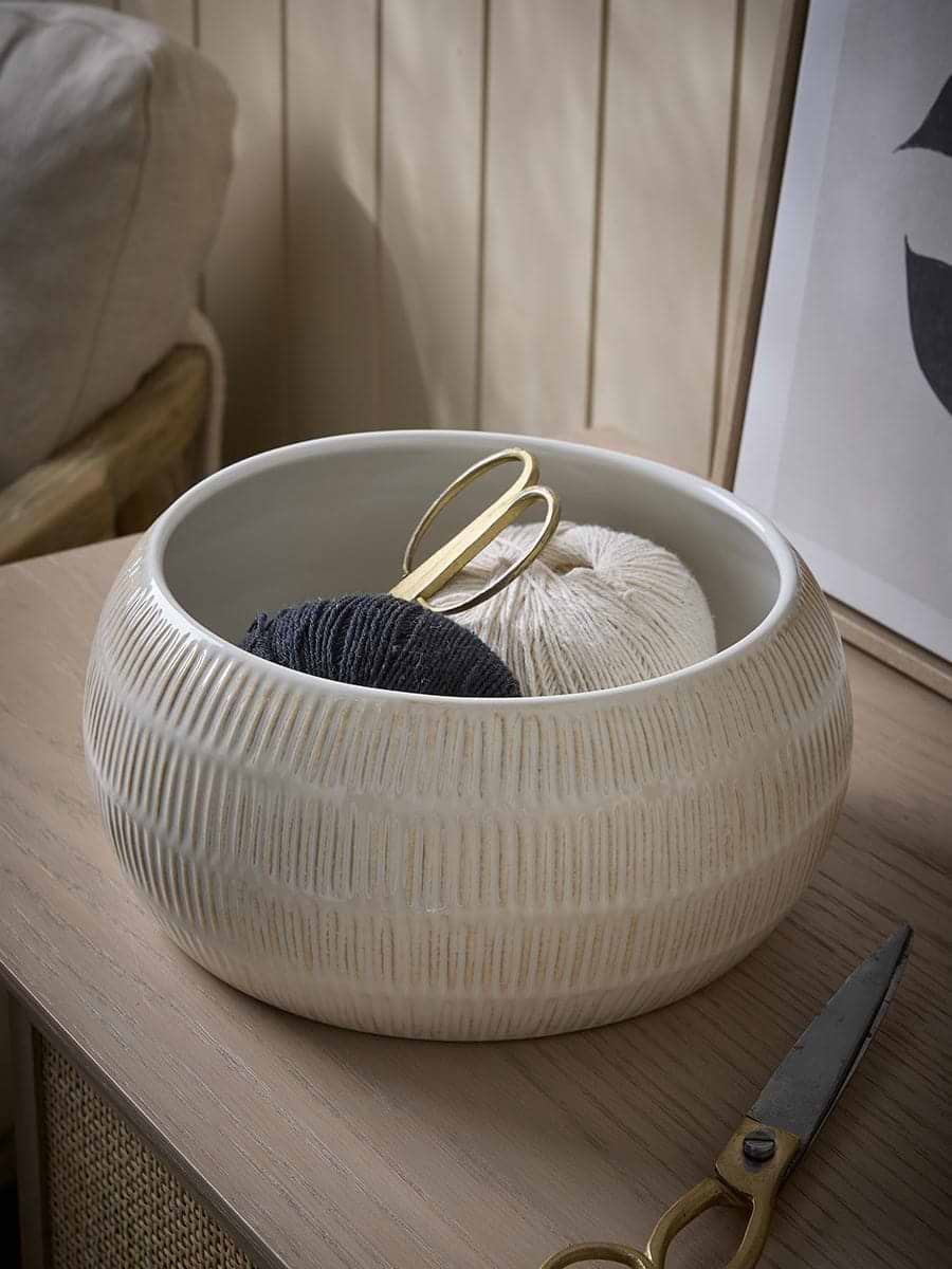 Textured Dash Ceramic Bowl