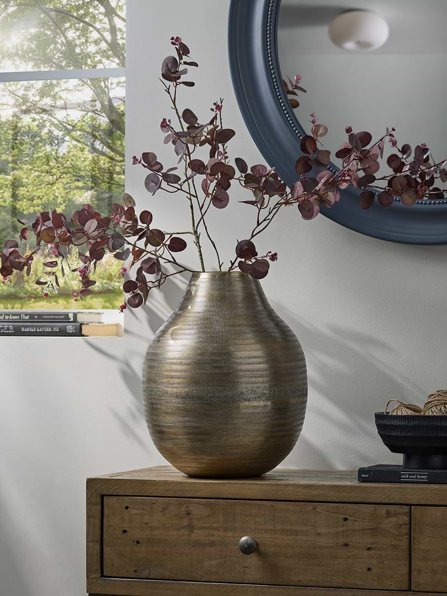 Suki Hammered Metal Vase