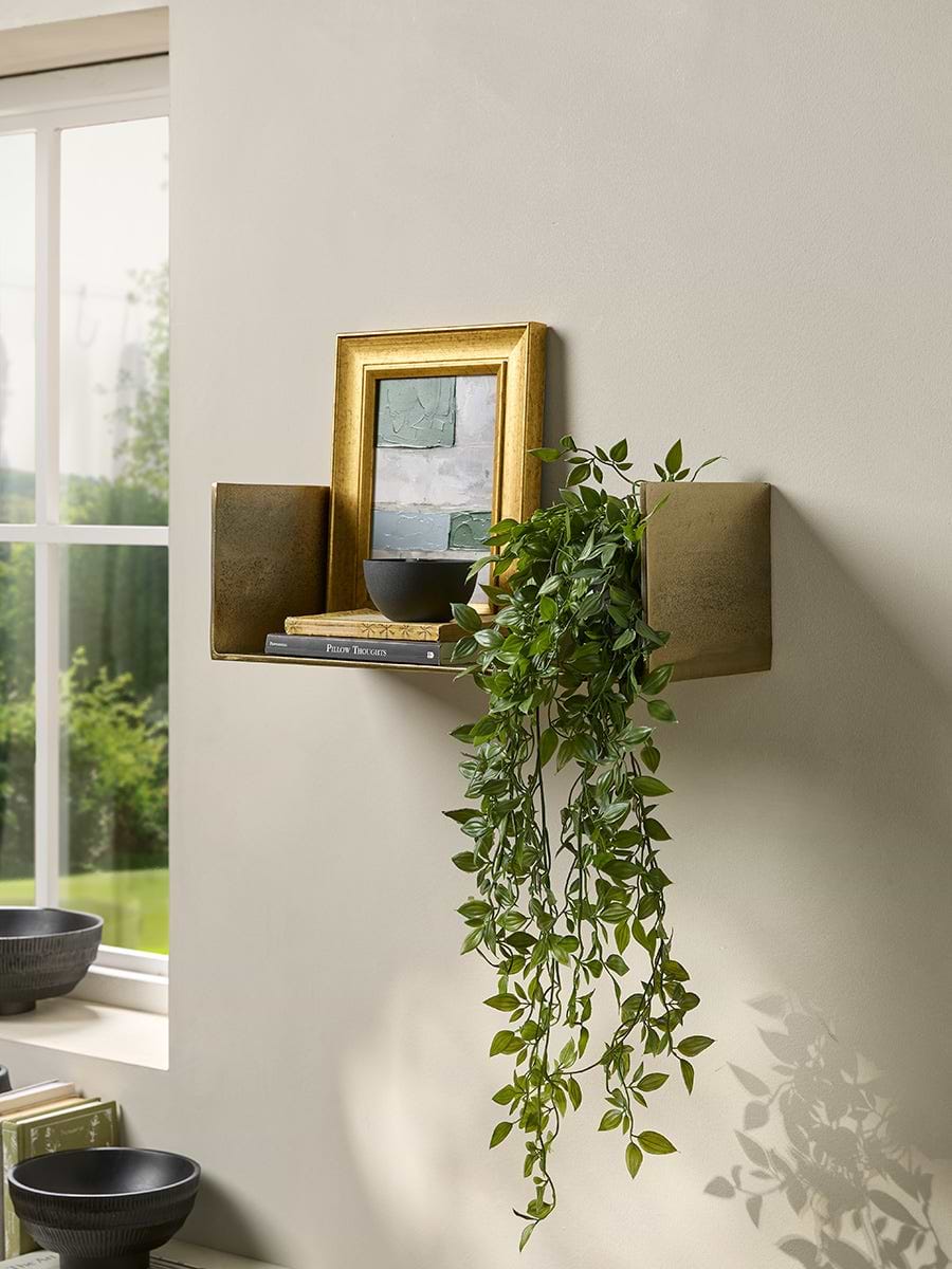 Statement Box Display Shelf - Gold finish