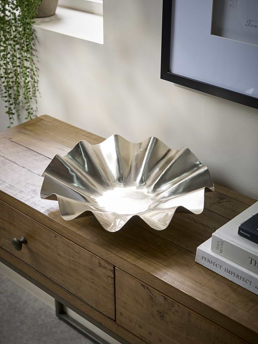 Statement Fluted Bowl - Steel Finish
