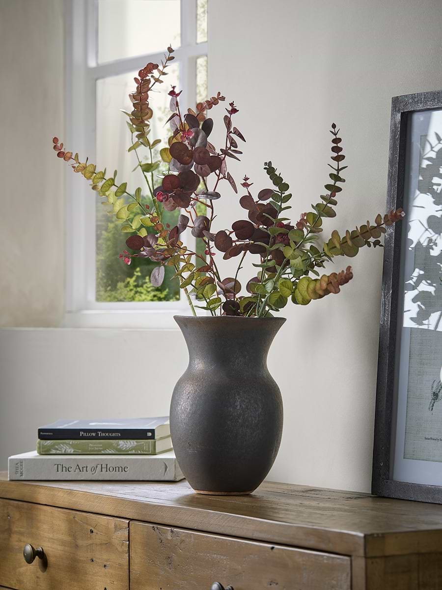 Glazed Bowl Vase - Black