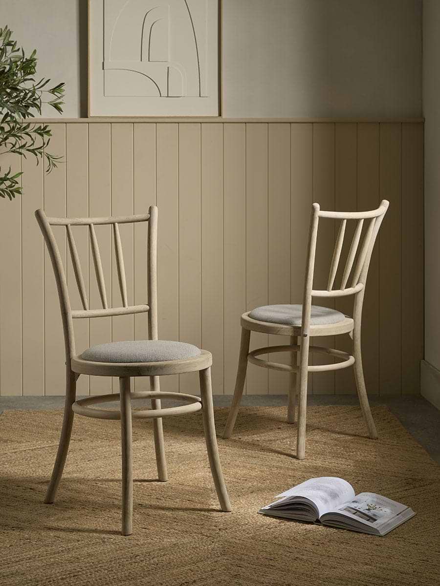 Spindle Back Wooden Dining Chair - Set of 2