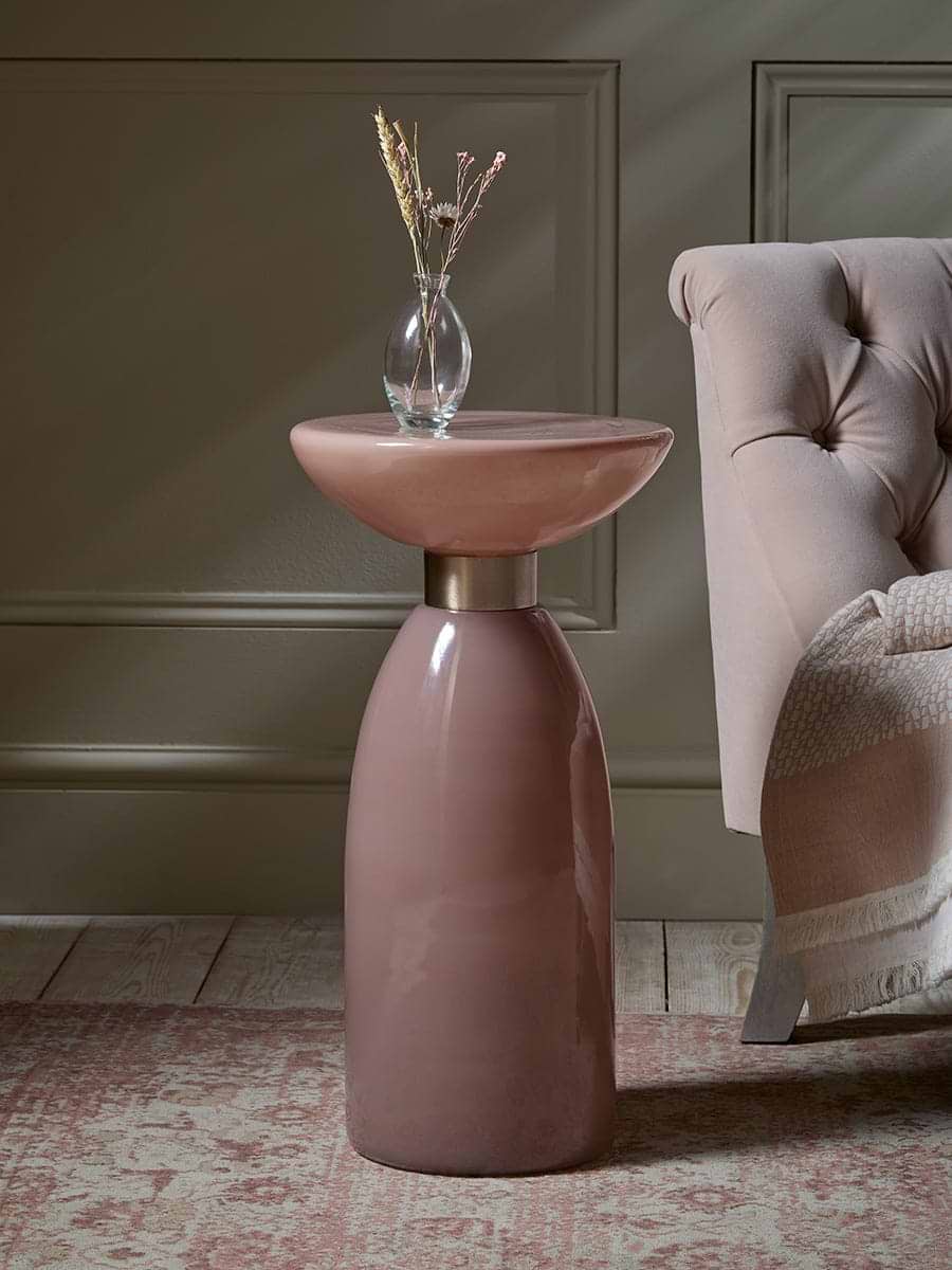 Enamelled Blush Side table