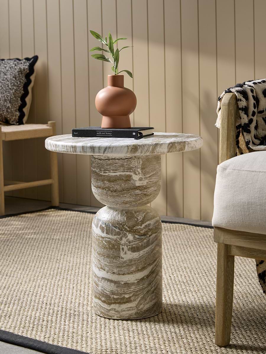 Grey Marble Side Table