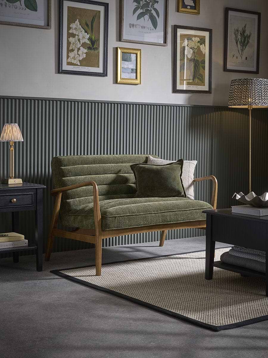 Ribbed Mid Century Sofa