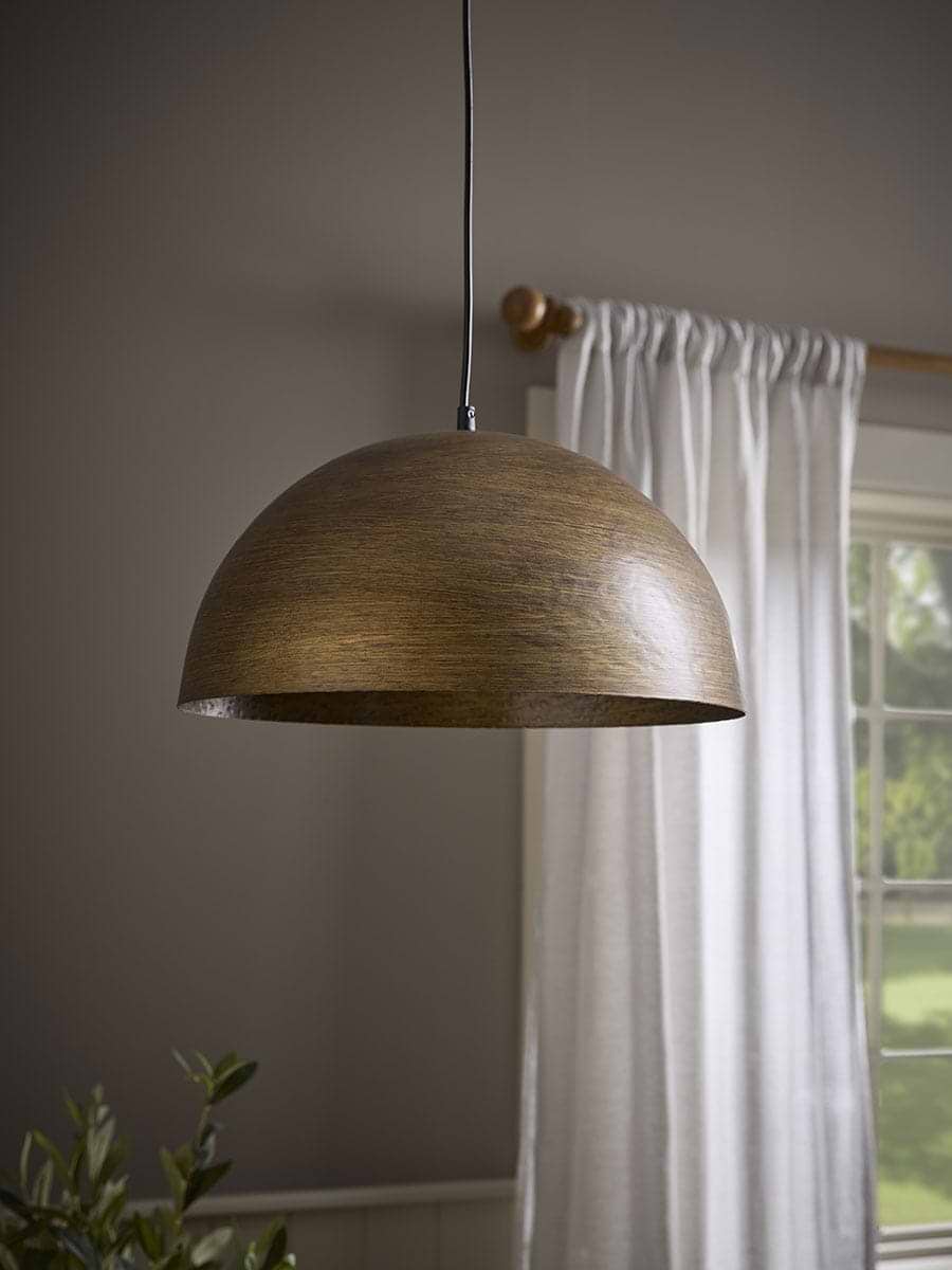 Hammered Brass Dome Pendant