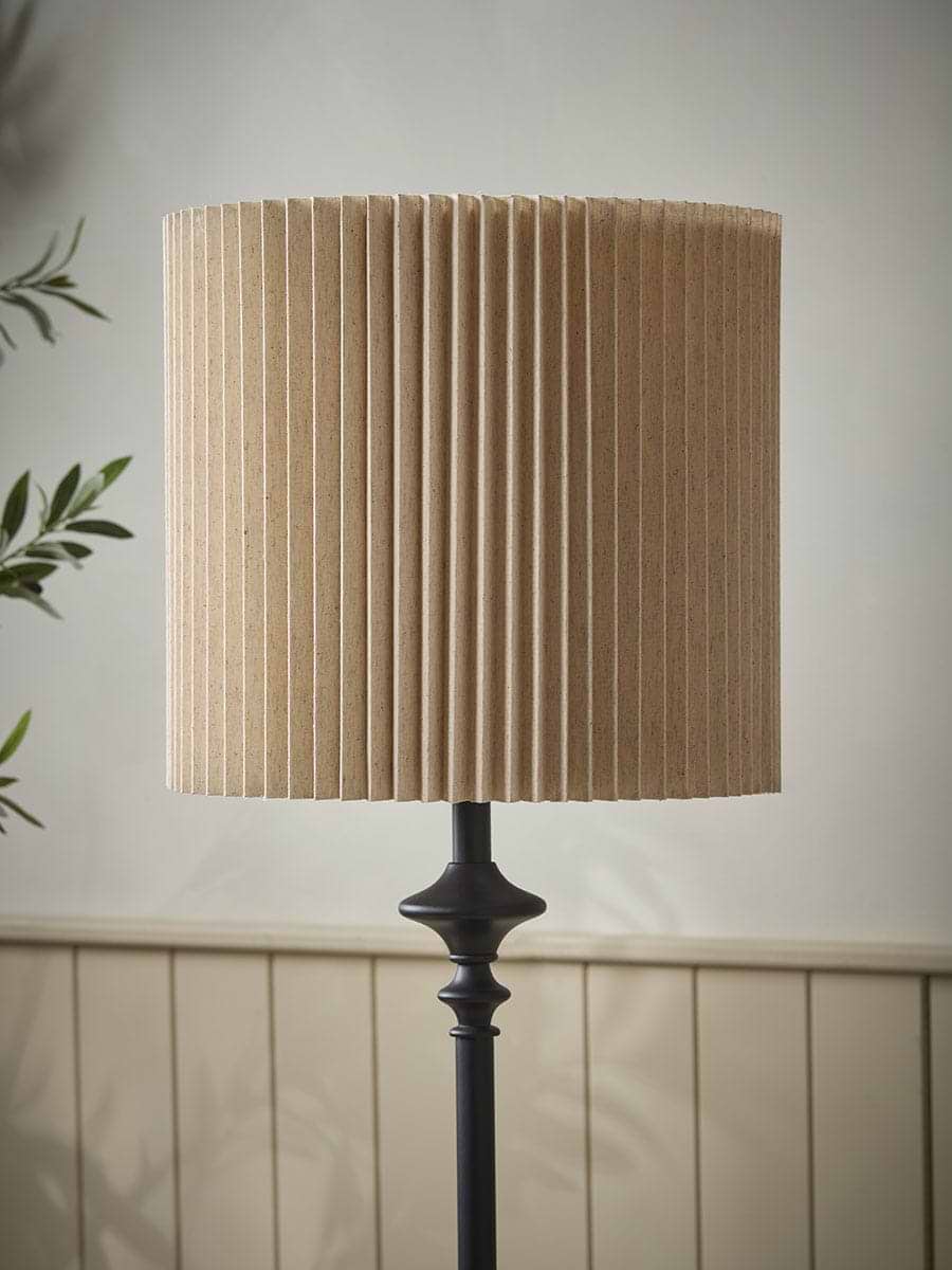 40cm Tall  Natural Linen Vintage Pleated Shade