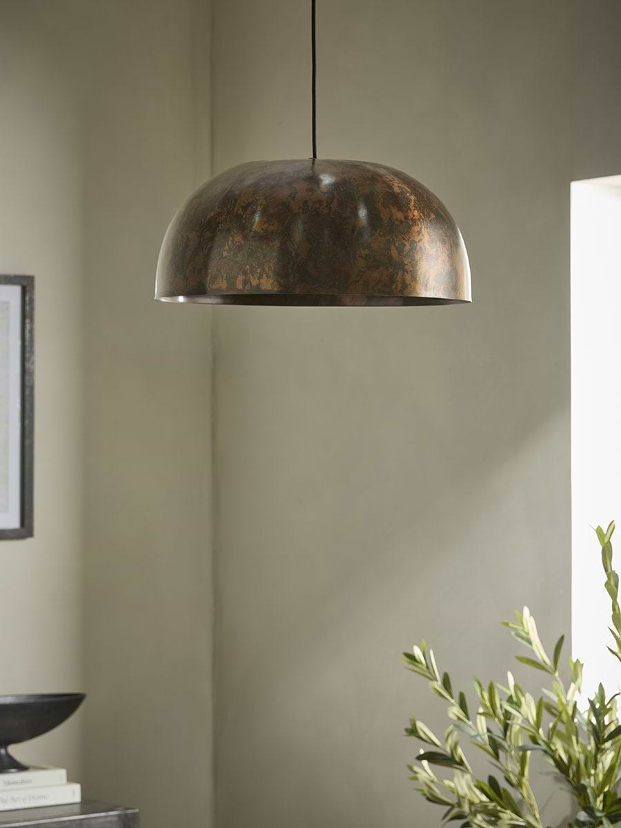 Copper Effect  Domed Metal Pendant