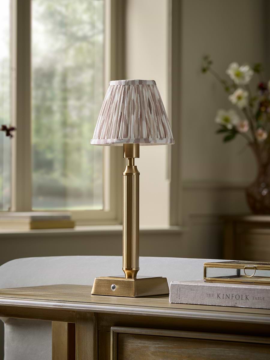 Celeste Rechargeable Table Lamp - Neutral Ikat