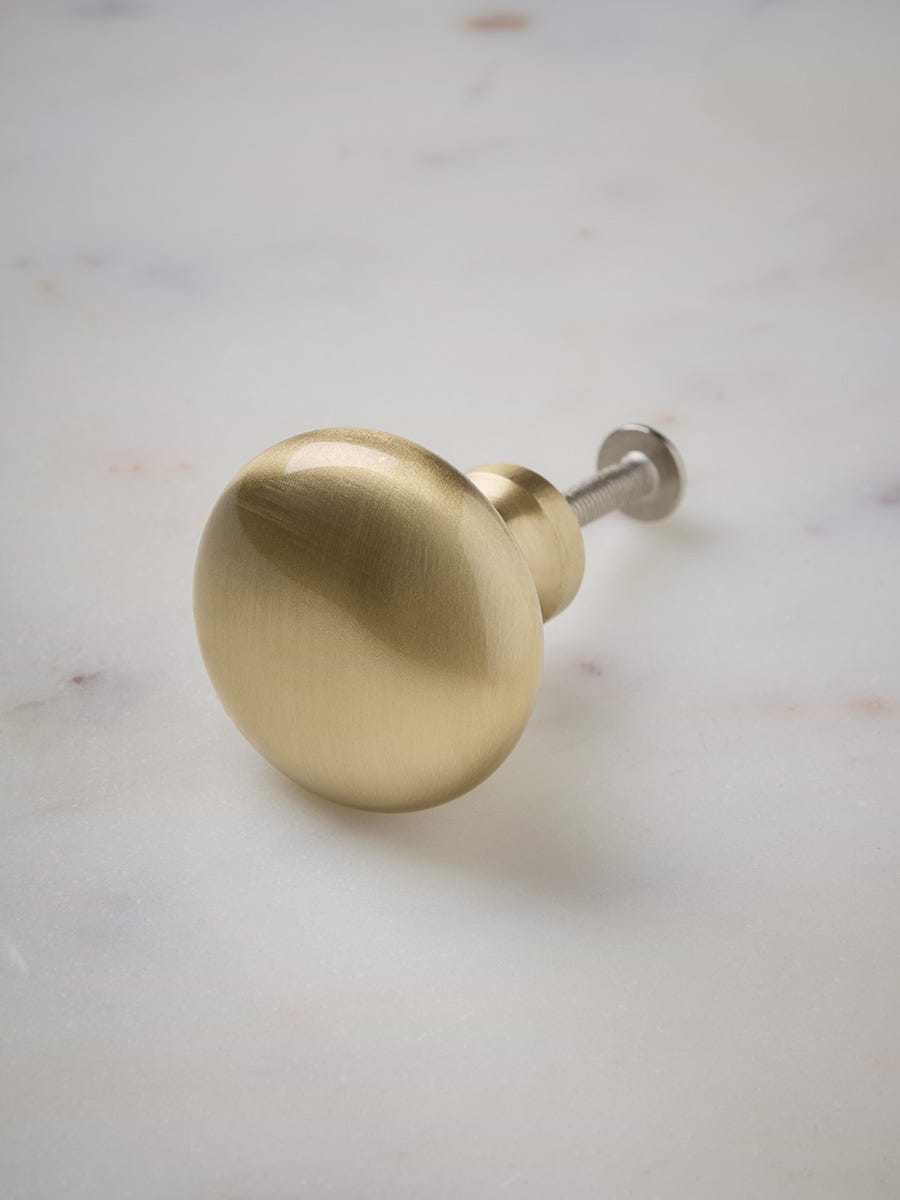 Round Knob - Satin Brass