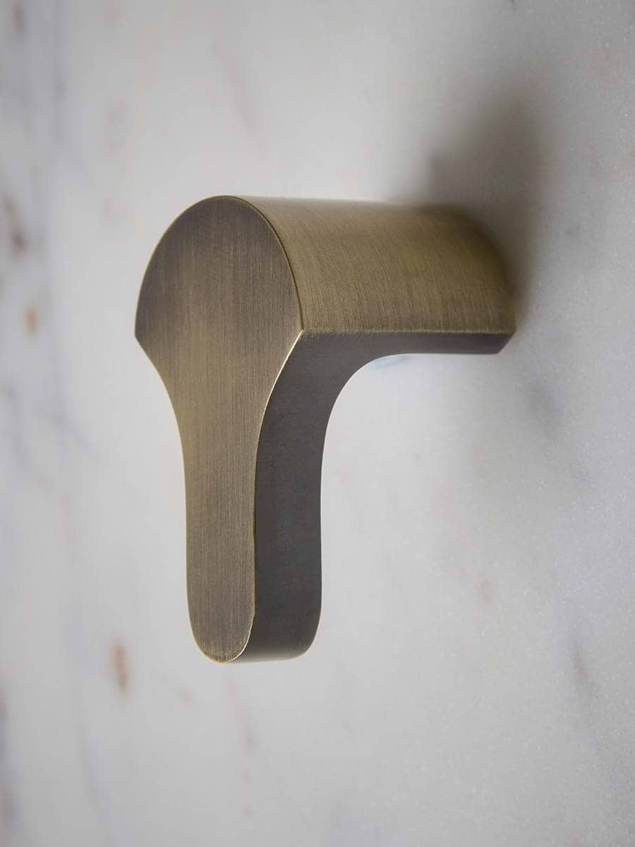 Curved Drop Pull - Antique Brass