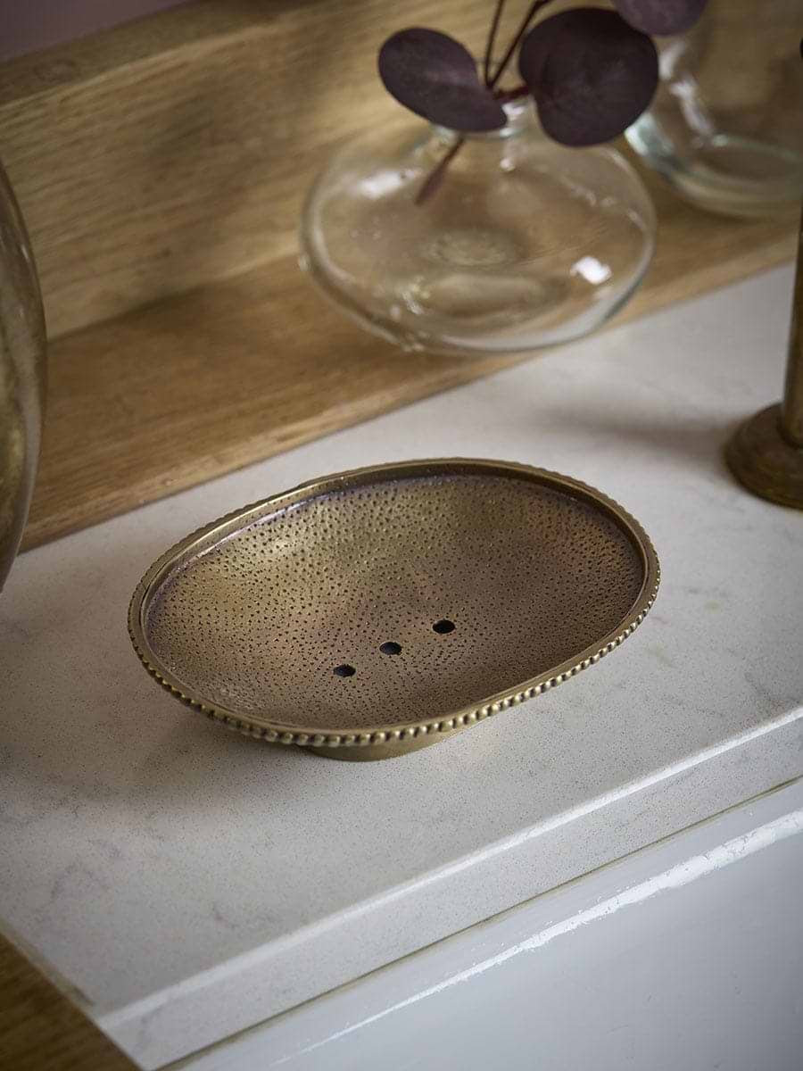 Textured Brass Soap Dish