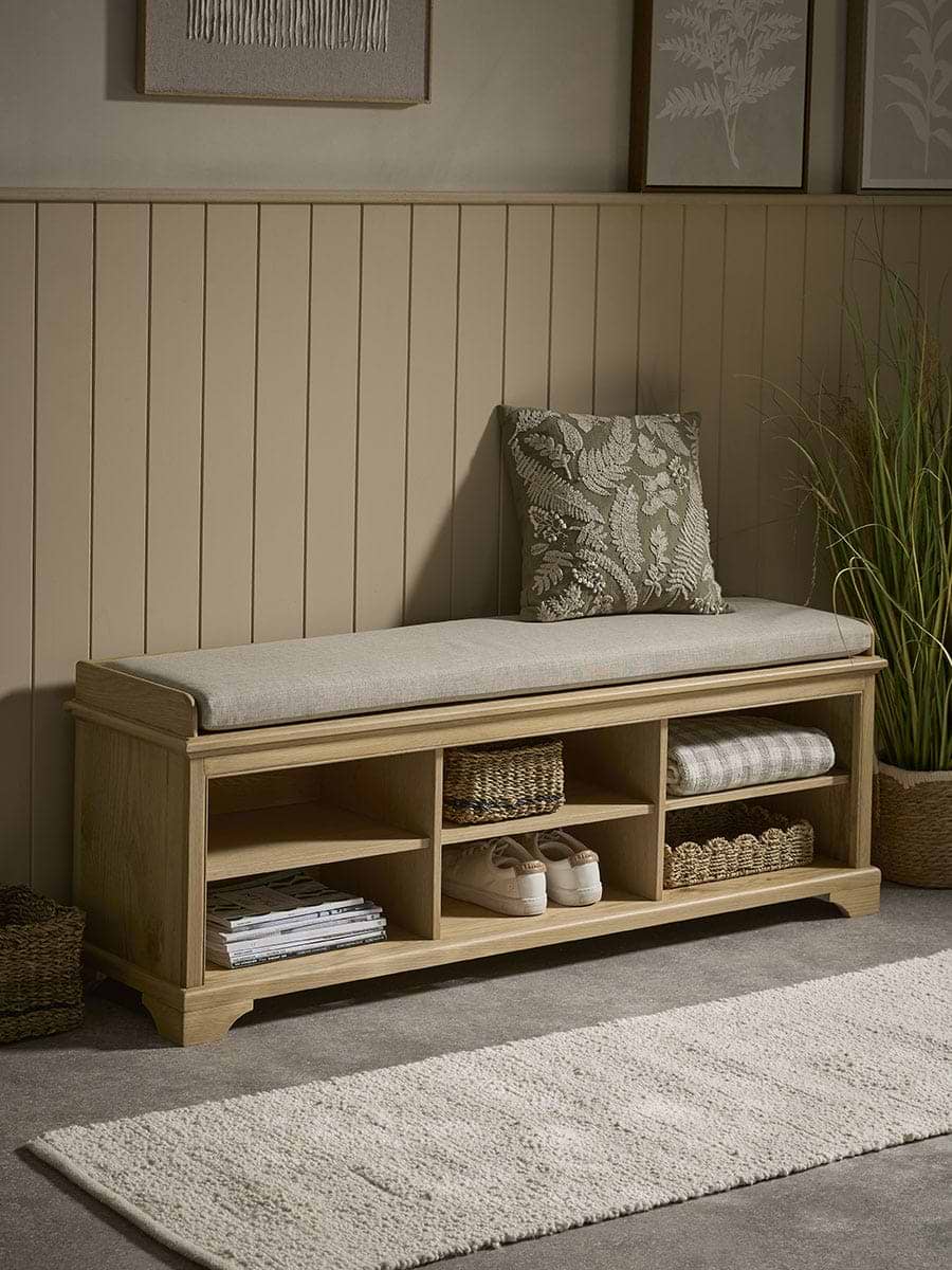 Oak Shoe Storage Bench