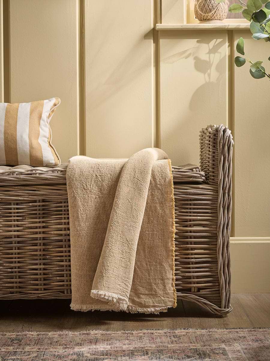 Frayed Edge Bedspread - Buttercup