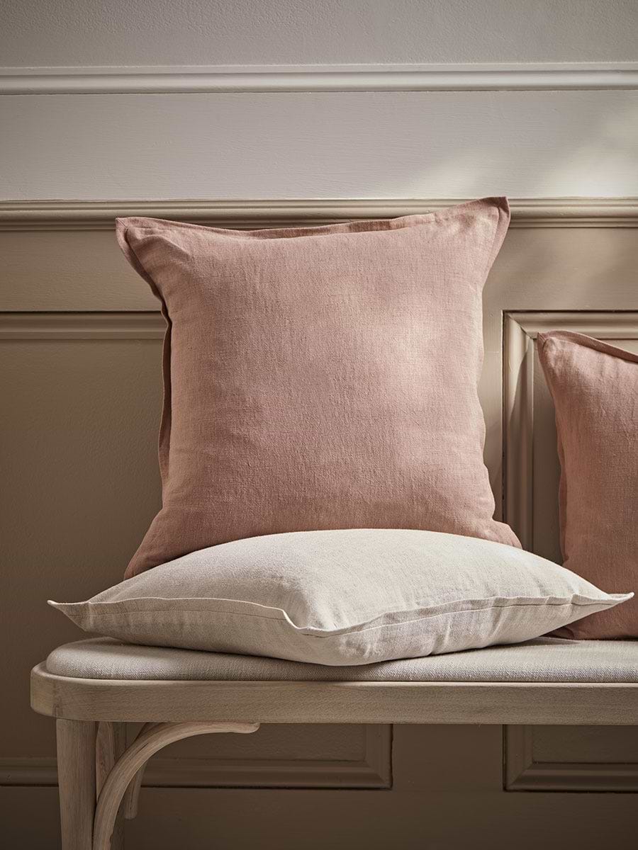 Cotton Linen Square Cushion Cover - Vintage Rose