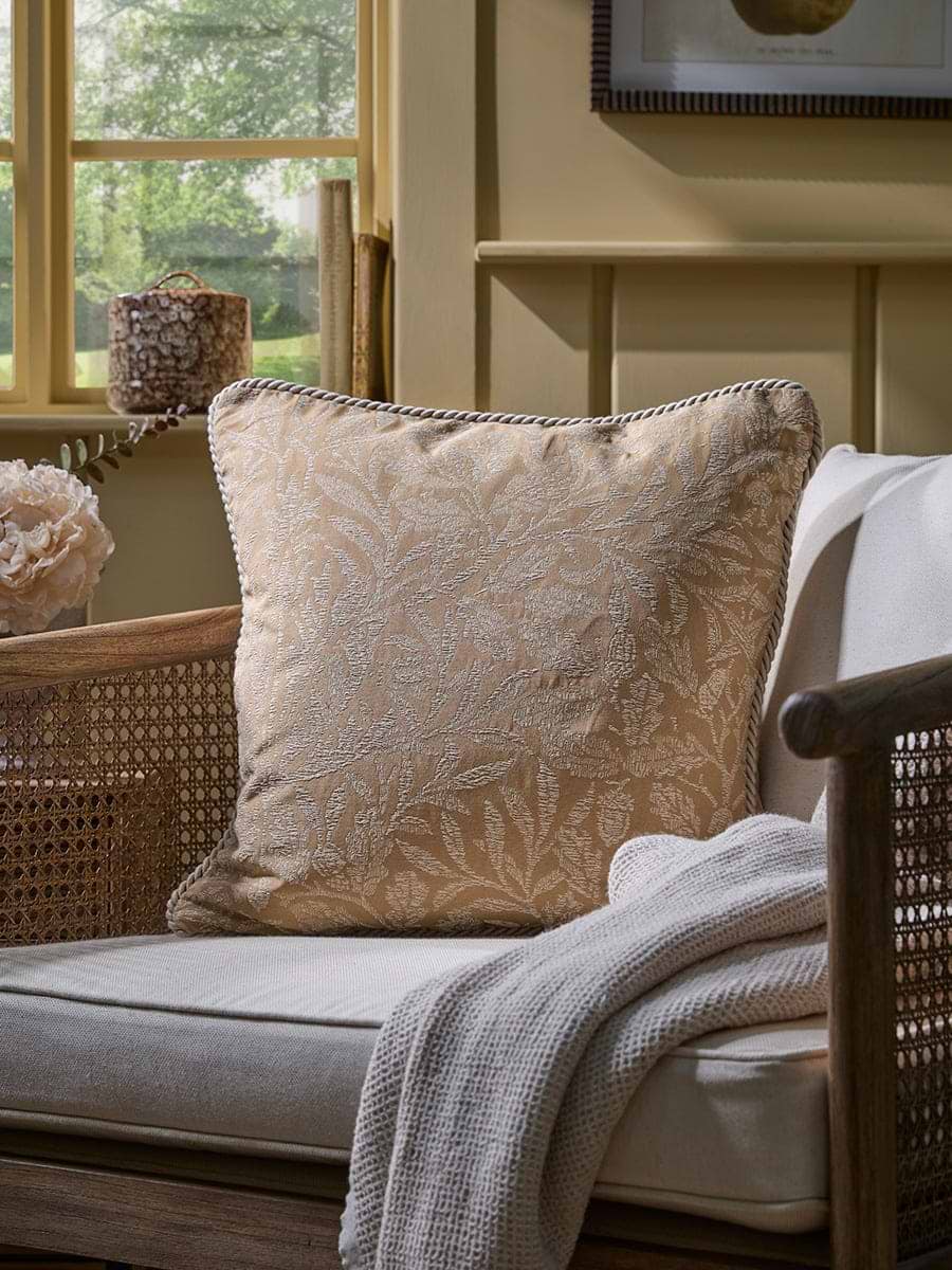 Acorn Wood Cushion - Yellow