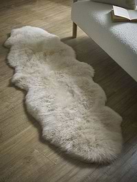 Dressing Table Rug Round Sumptuous Sheepskin Double Rug - Natural | Cox & Cox