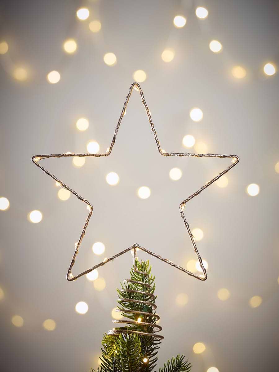 Star Silhouette Light Up Tree Topper - Gold
