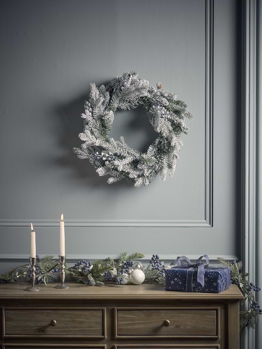 Snowy Faux Juniper & Pine Wreath