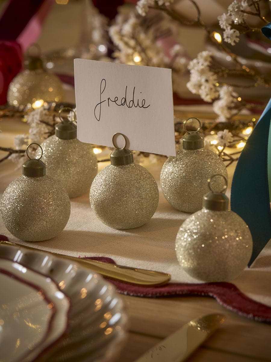 Six Glass Bauble Name Place Holders
