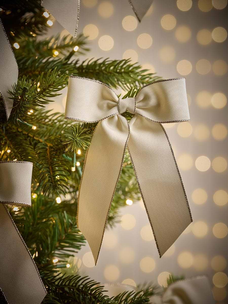 Twelve Golden Edged Grosgrain Tree Bows