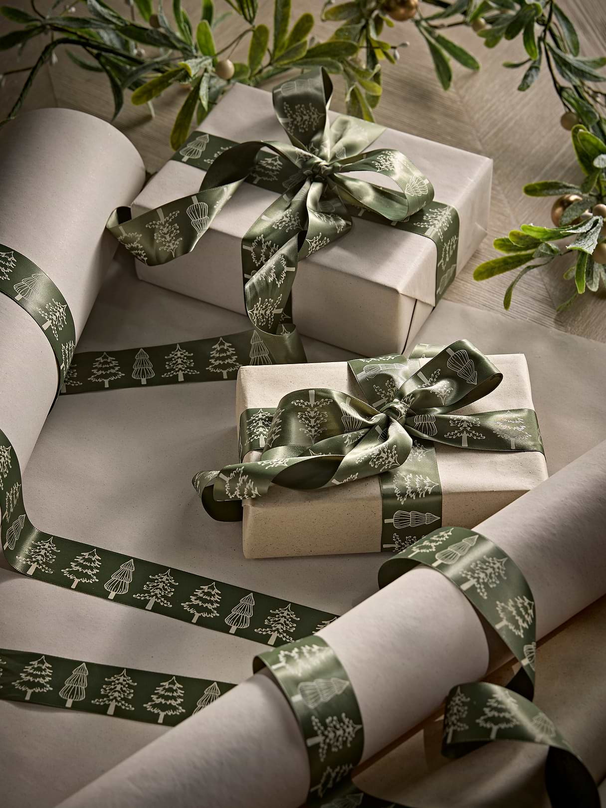 Christmas Trees Satin Ribbon 15m