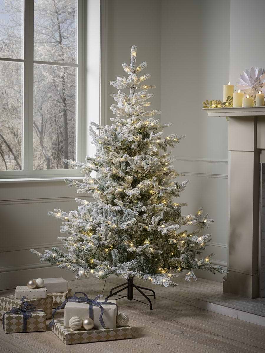 Snowy Bergen Spruce Pre-Lit Christmas Tree - 6ft