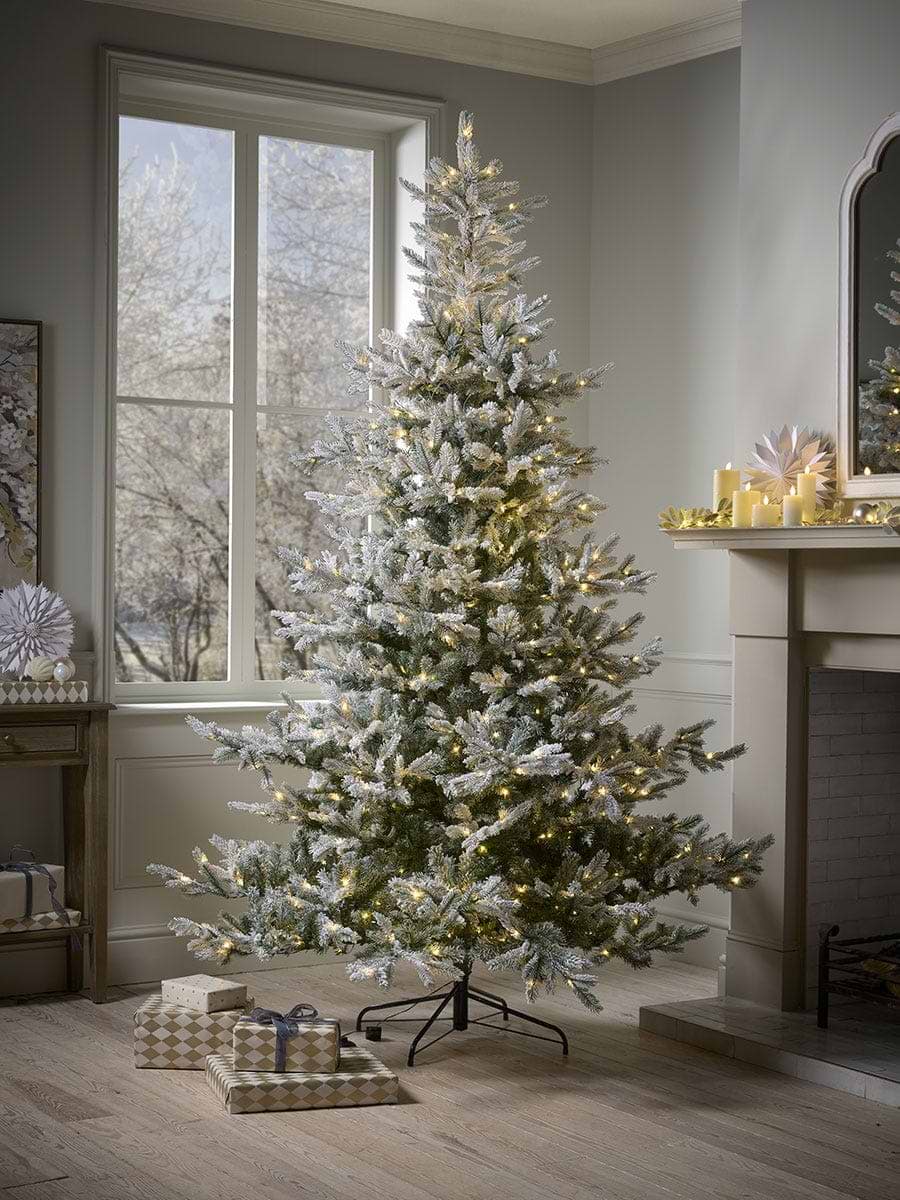 Snowy Bergen Spruce Pre-Lit Christmas Tree - 8ft