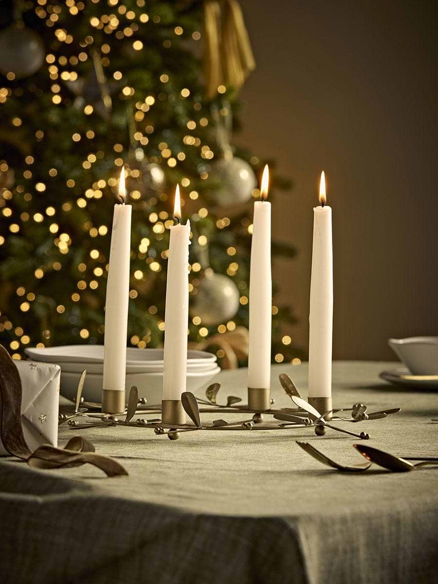 Golden Leaf Candle Holder