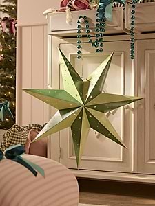Striped Hanging Star - Green