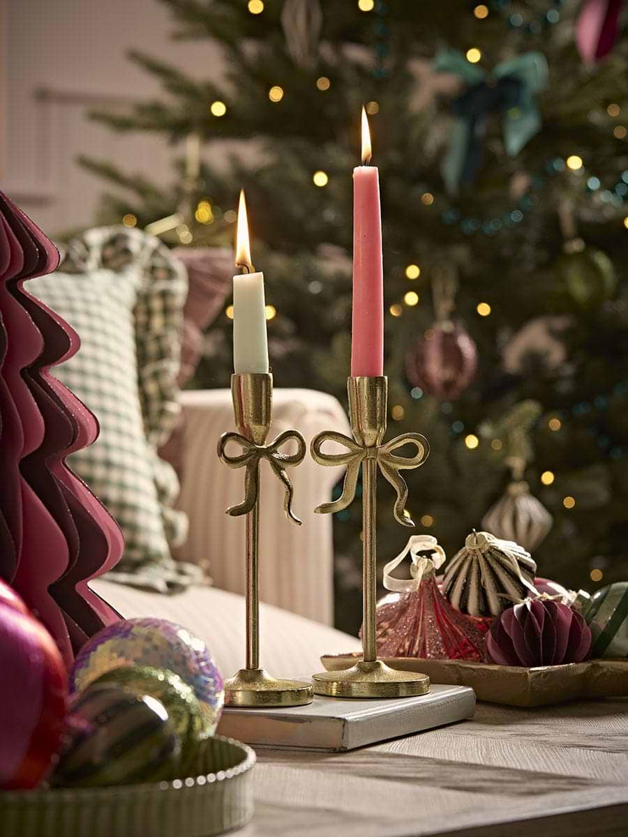 Two Fabulous Bow Candle Holders - Large