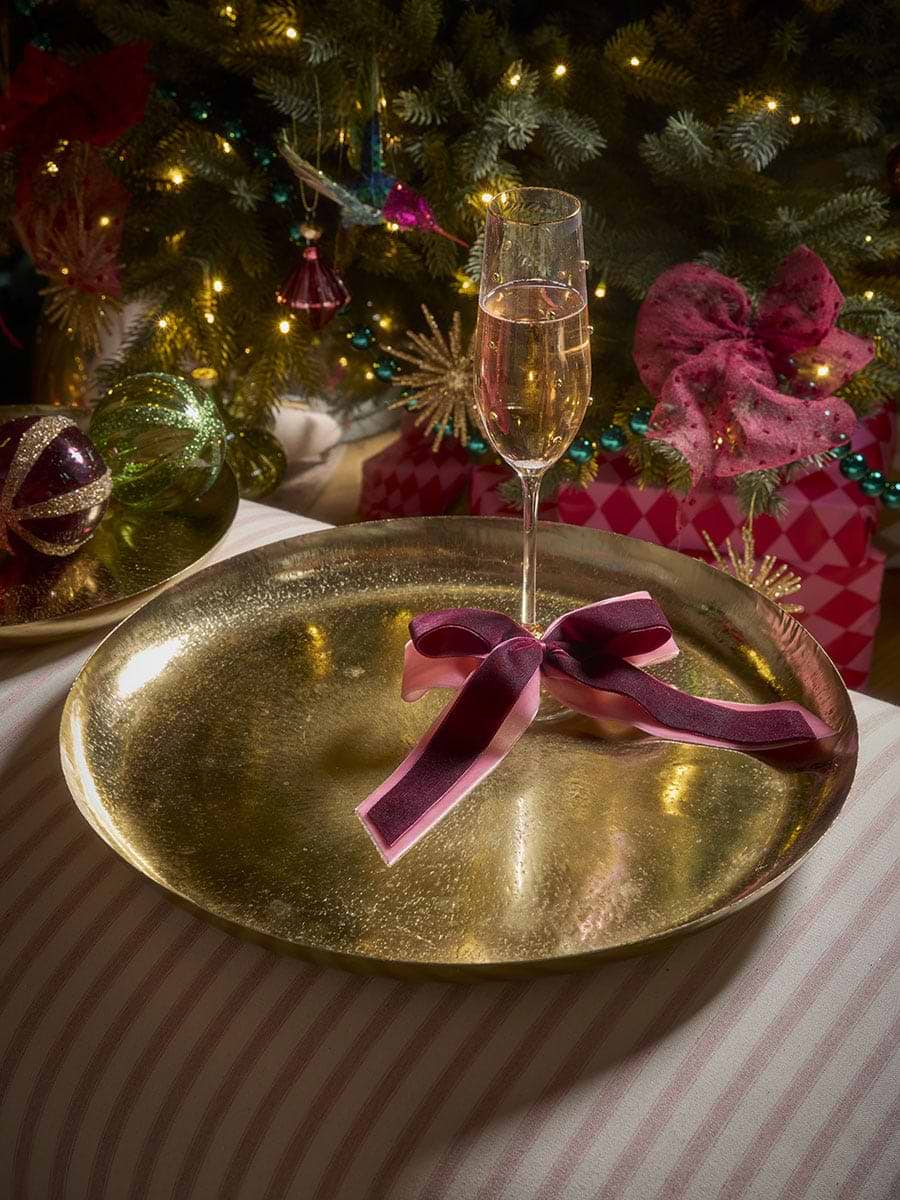 Gold Handmade Circular Tray - Large