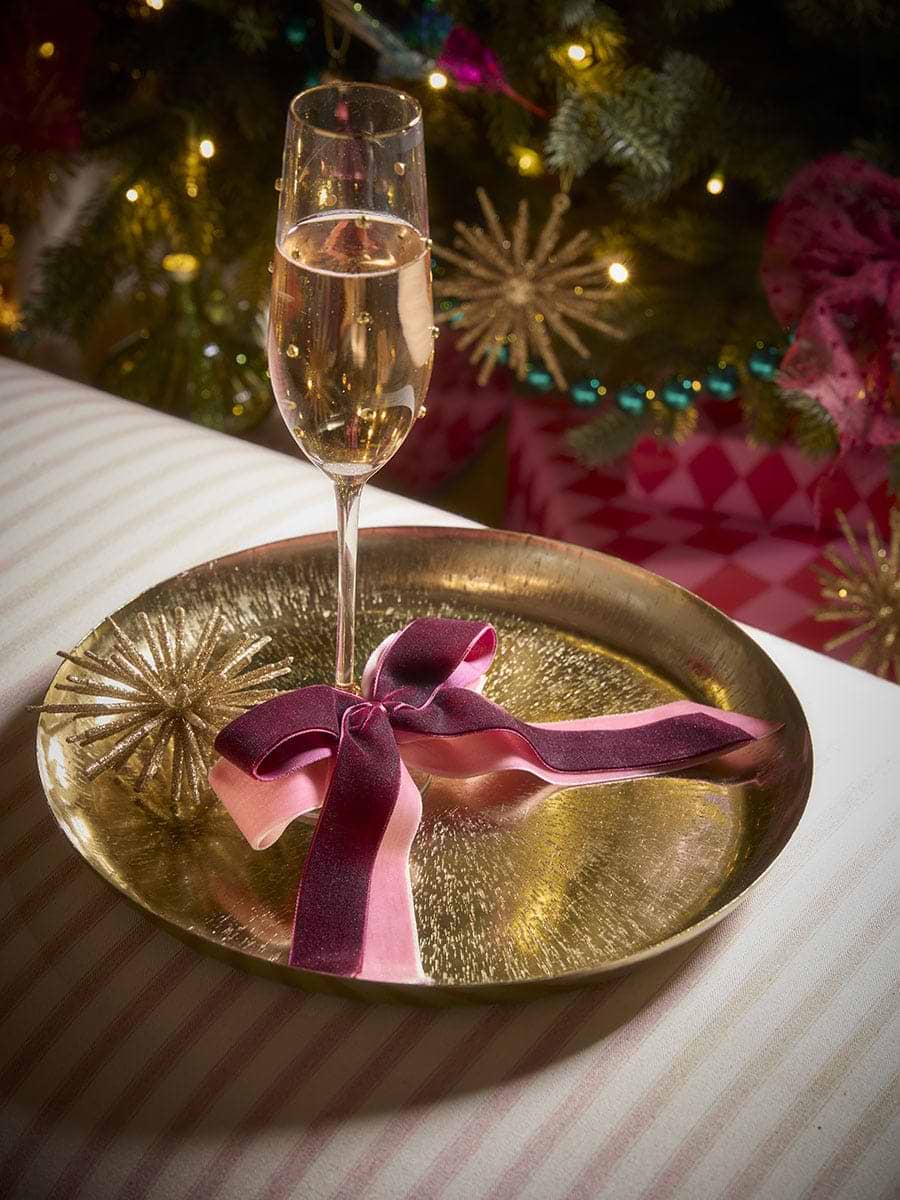 Gold Handmade Circular Tray - Small