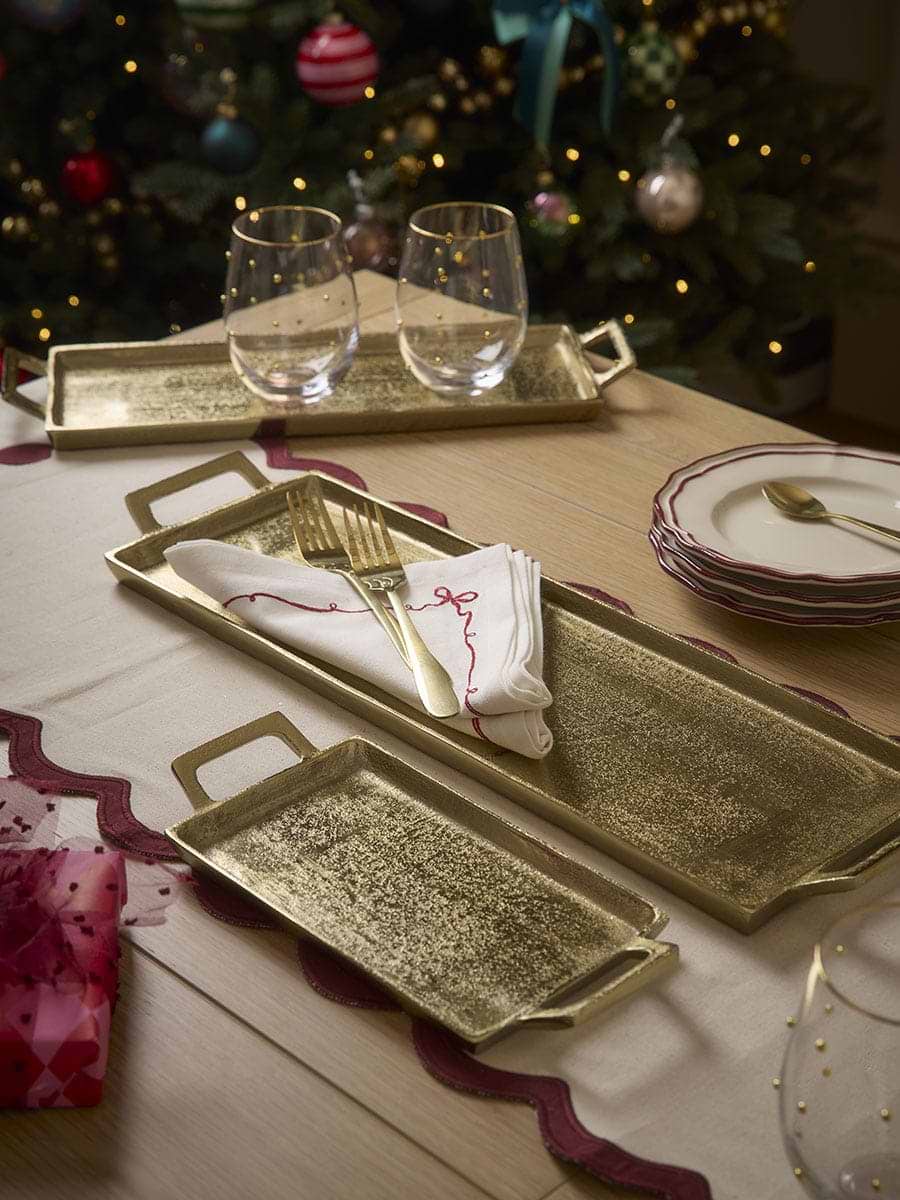 Three Handmade Gold Display Trays