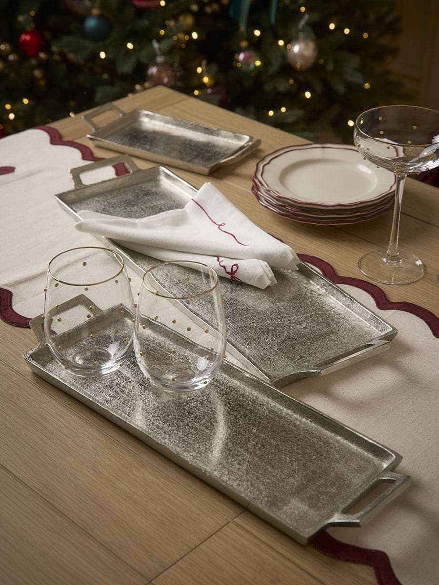 Three Handmade Silver Display Trays