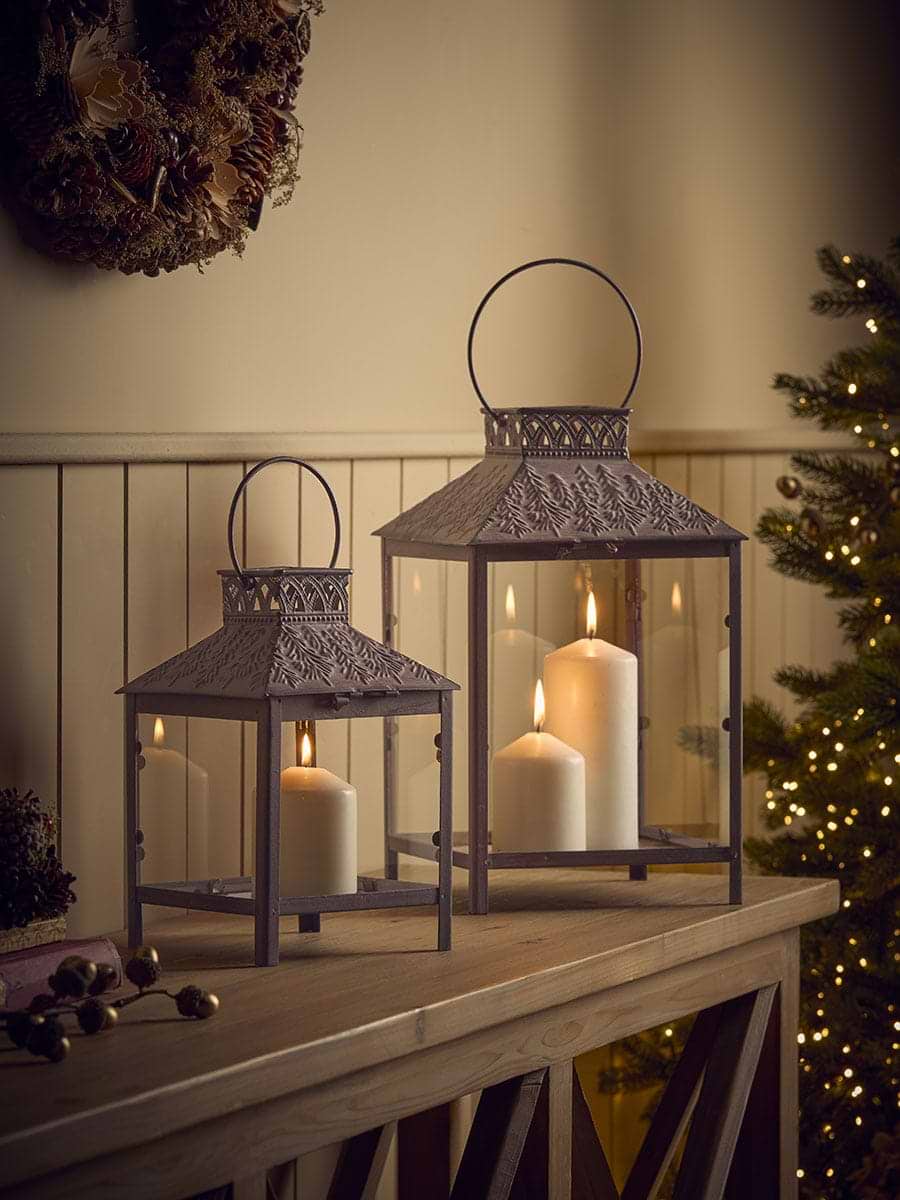 Two Tree Embossed Lanterns