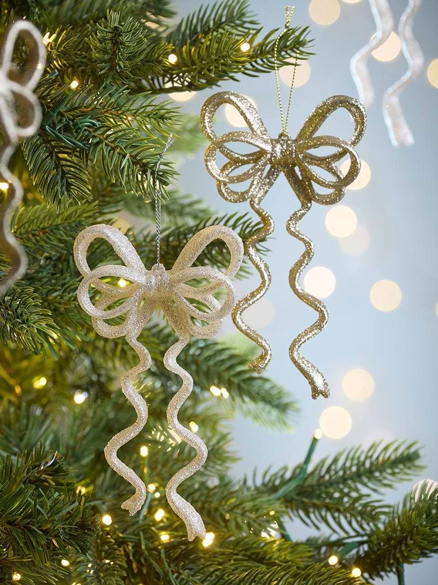 Six Hanging Glitter Bows